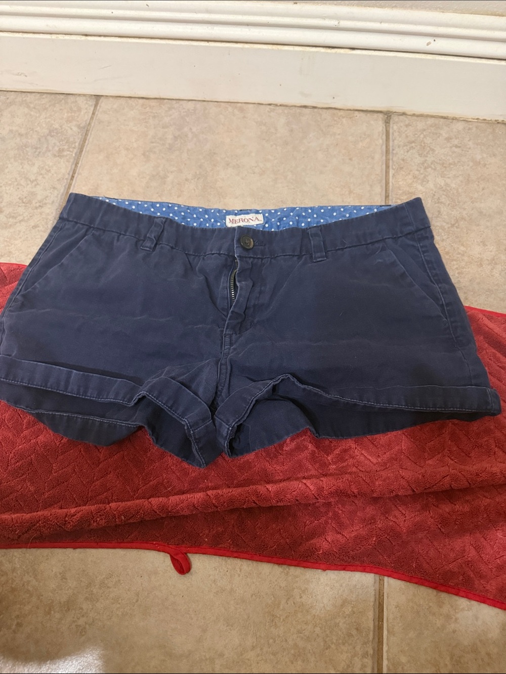 Merona Navy Blue Women's Cuffed Casual Shorts